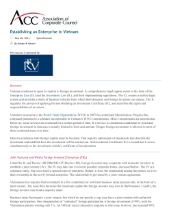 Establishing an Enterprise in Vietnam