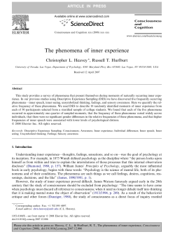 The phenomena of inner experience