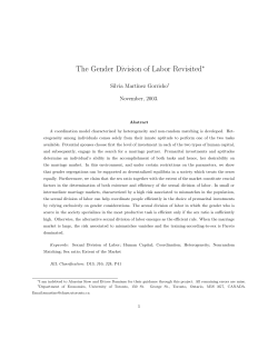 The Gender Division of Labor Revisited - chass.utoronto