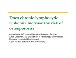 Does chronic lymphocytic leukemia increase the risk of Osteoporosis?