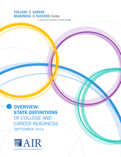 Overview: State Definitions of College and Career Readiness