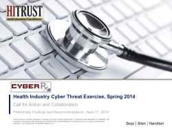 Health Industry Cyber Threat Exercise, Spring