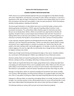 Guiding Children - Takoma Park Child Development Center