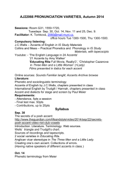 PRONUNCIATION VARIETIES, Autumn 2008