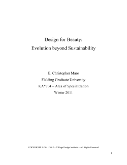 Design for Beauty: Evolution beyond Sustainability