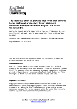 The sedentary office : a growing case for change towards better