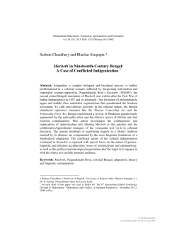 Macbeth in Nineteenth-Century Bengal: A Case of Conflicted