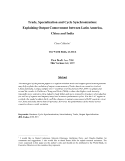 Trade, Specialization and Cycle Synchronization