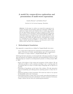 A model for corpus-driven exploration and presentation of multi