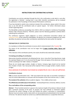 INSTRUCTIONS FOR CONTRIBUTING AUTHORS