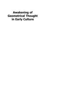 Awakening of Geometrical Thought in Early Culture