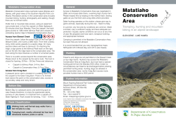 Matatiaho Conservation Area brochure