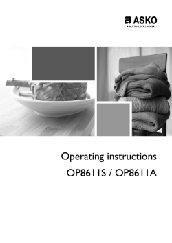600mm/60cm Asko Electric Wall Oven OP8611A User Manual