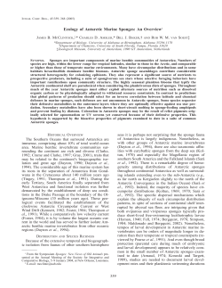 Ecology of Antarctic Marine Sponges