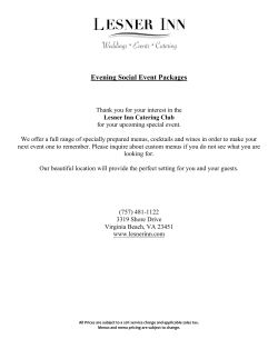 Evening Social Event Packages