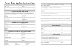 Never Grow Up, Inc. Enrollment Form