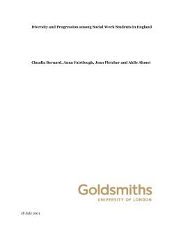 Diversity and Progression among Social Work Students in England