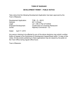 TOWN OF BASSANO DEVELOPMENT PERMIT &ndash; PUBLIC NOTICE