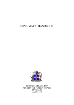diplomatic handbook - Ministry for Foreign Affairs