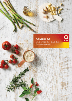Origin LPG Signature Recipe Book