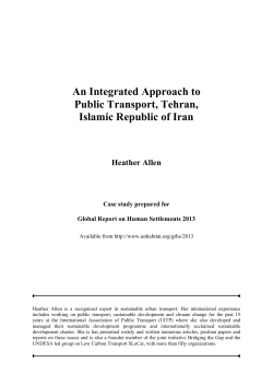 An Integrated Approach to Public Transport, Tehran - UN