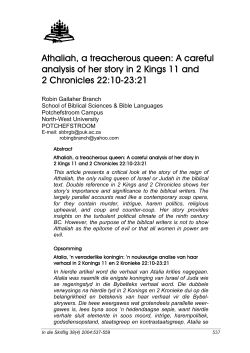 Athaliah, a treacherous queen