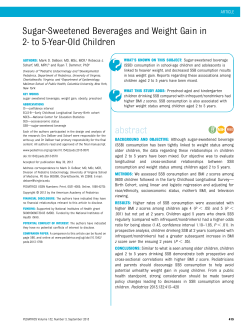 Sugar-Sweetened Beverages and Weight Gain in 2- to 5-Year