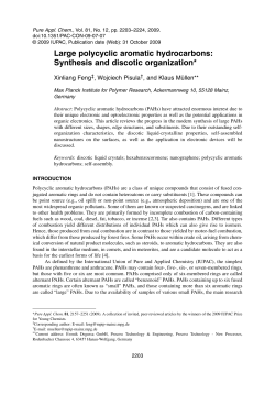 Large polycyclic aromatic hydrocarbons: Synthesis and