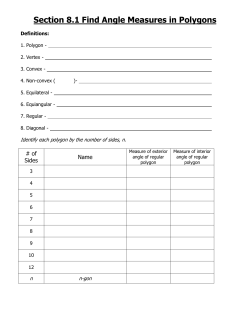 Section 8.1 Find Angle Measures in Polygons