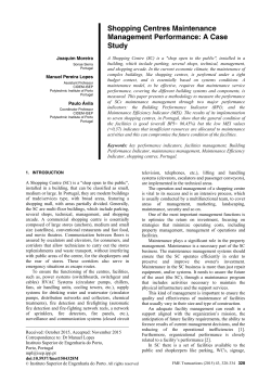 Shopping Centres Maintenance Management Performance: A Case