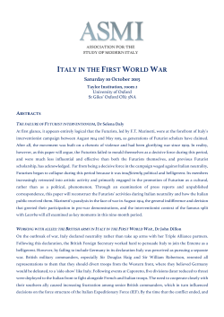 ITALY IN THE FIRST WORLD WAR