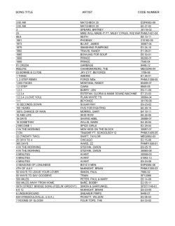 song title artist code number