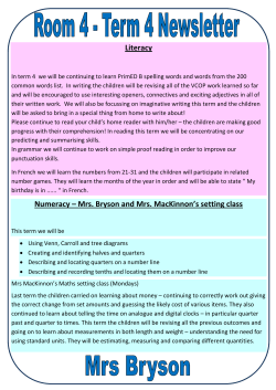 Literacy Numeracy &ndash; Mrs. Bryson and Mrs. MacKinnon`s setting class