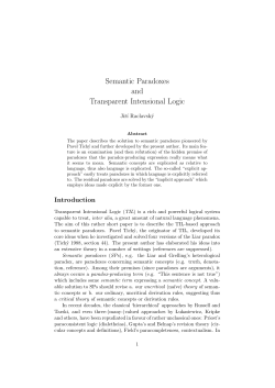 Semantic Paradoxes and Transparent Intensional Logic