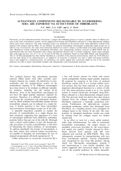 Autoantigen Components Recognizable by Scleroderma Sera Are