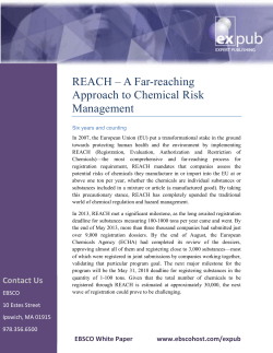 REACH &ndash; A Far-reaching Approach to Chemical Risk