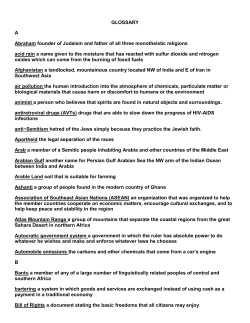 GLOSSARY A Abraham founder of Judaism and father of all three