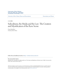Subcultures, the Media and the Law: The Creation and Mystification