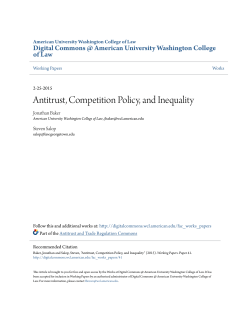 Antitrust, Competition Policy, and Inequality