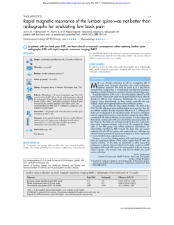 Rapid magnetic resonance of the lumbar spine was not