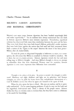 Charles Thomas Samuels MILTON`S SAMSON