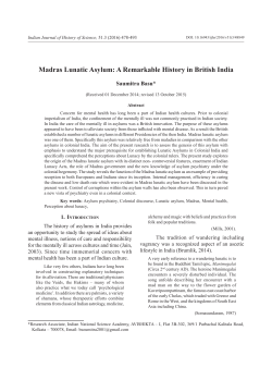 Madras Lunatic Asylum: A Remarkable History in British India