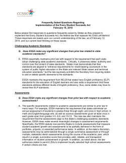 Frequently Asked Questions Regarding Implementation of the Every