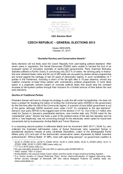 Czech Election Analysis, October 2013