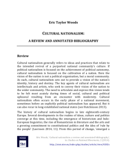 Eric Taylor Woods CULTURAL NATIONALISM: A