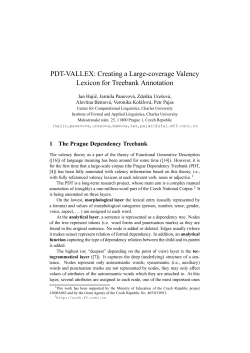 PDT-VALLEX: Creating a Large-coverage Valency Lexicon