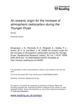 An oceanic origin for the increase of atmospheric radiocarbon