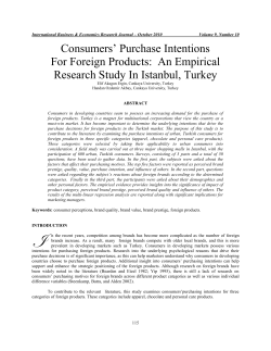 Consumers` Purchase Intentions For Foreign Products: An Empirical