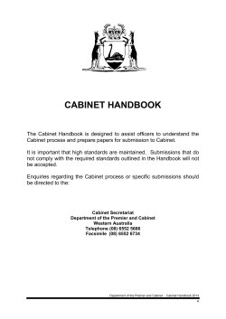 Cabinet Handbook - Department of the Premier and Cabinet
