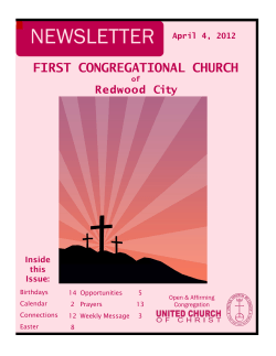 NEWSLETTER - First Church Redwood City